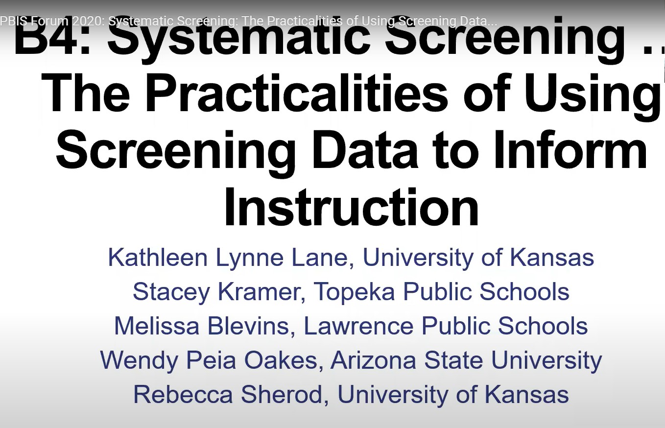 Systematic Screening: The Practicalities of Using Screening Data to Inform Instruction